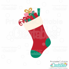 Home 13 Christmas Stocking with Gifts SVG File for Cricut card making, scrapbooking vinyl crafts and more!