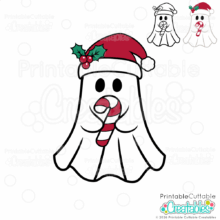 Christmas Ghost SVG File for Cricut and Silhouette paper and vinyl crafting