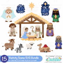 Home 13 Nativity SVG Cut File Collection for Cricut Christmas crafts